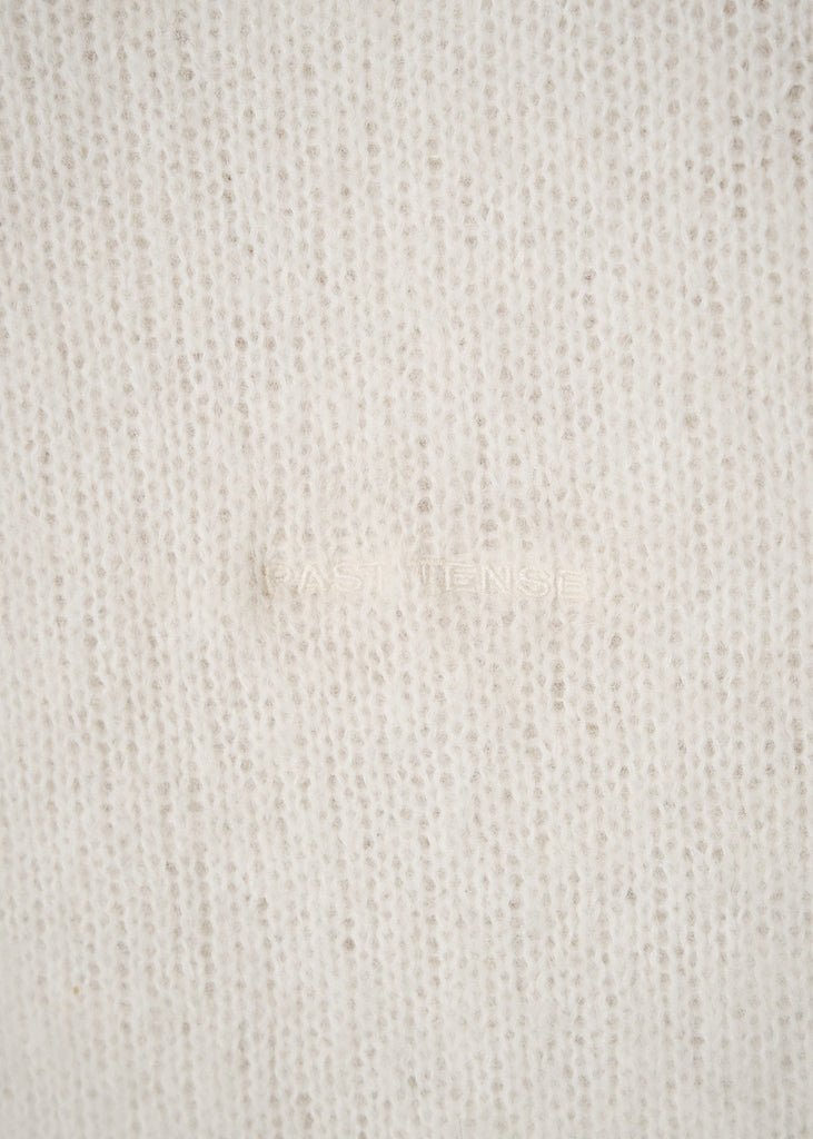 PAST TENSE Brushed Alpaca Crewneck Knit - Off White 