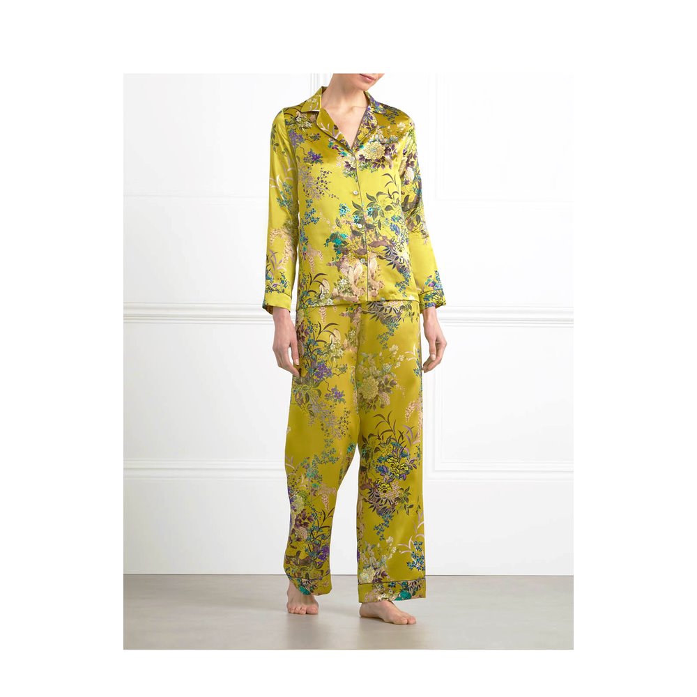 MENG Green Silk Satin Pyjama Set Pyjama 