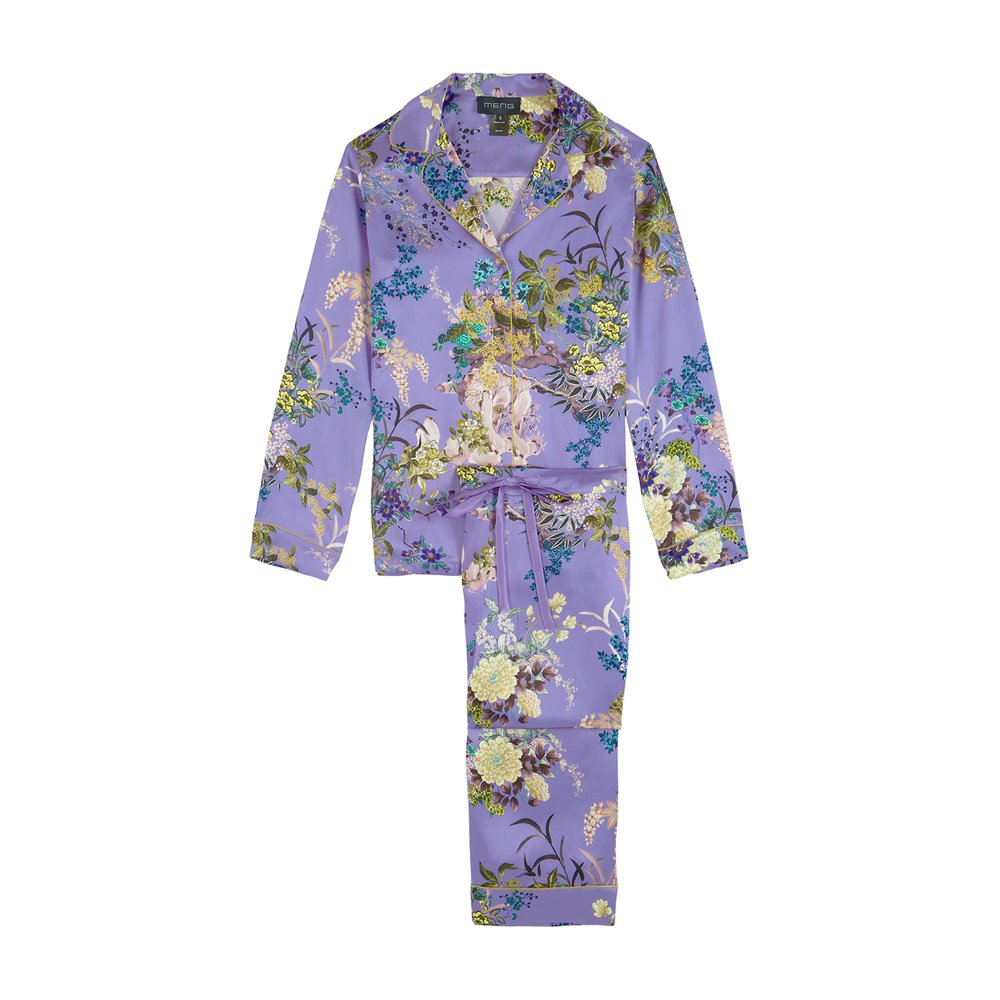 MENG Purple Silk Satin Pyjama Set Pyjama 