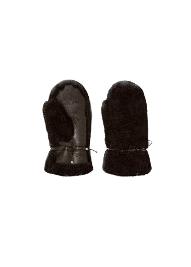 PAST TENSE Shearling Mittens - Taupe 