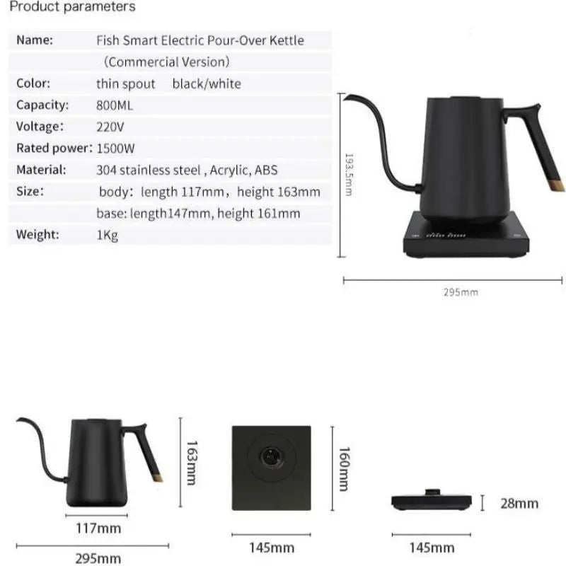 Timemore Wasserkocher Fish Smart Electric Pour Over Kettle Timemore