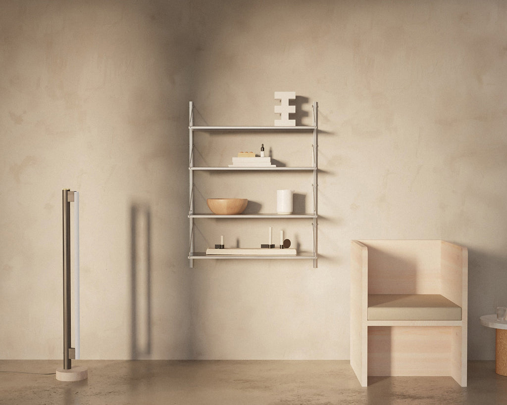 FRAMA - Shelf Library Add-on Section | Stainless Steel | H108.4 / W80 FRAMA