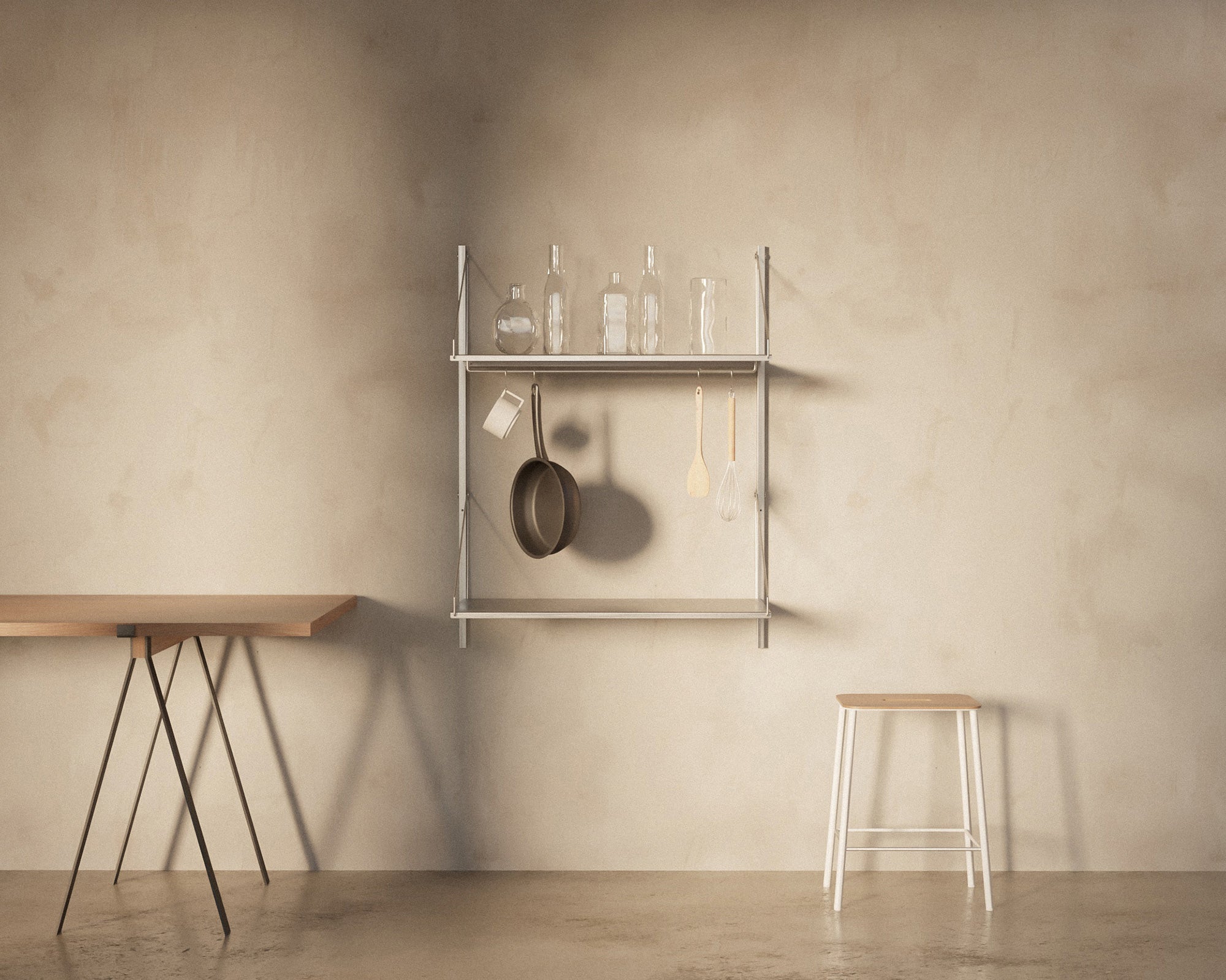 FRAMA - シェルフ ライブラリー ハンガー セクション | ステンレススチール | H108.4 / W80