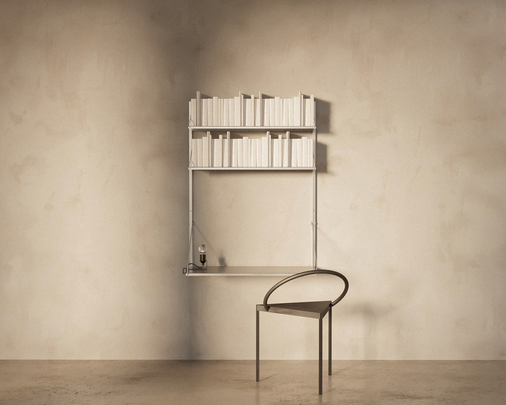 FRAMA - Shelf Library Add-on Desk Section | Stainless Steel | H108.4 / W80 FRAMA