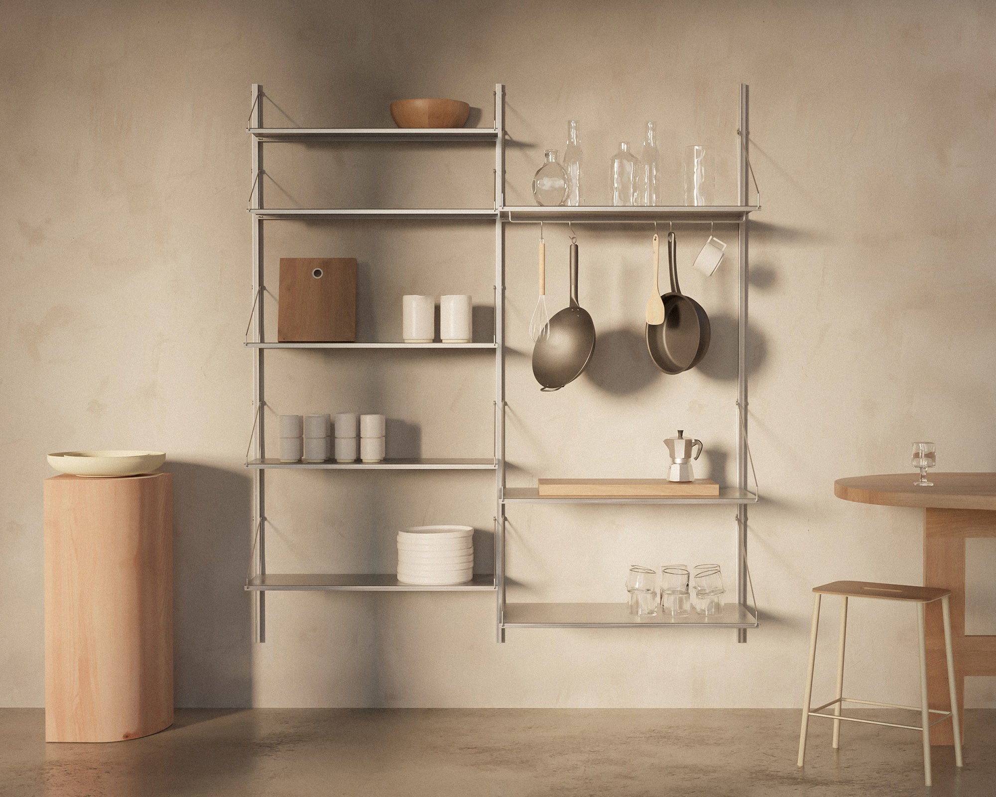 FRAMA - シェルフライブラリー ダブルセクション | ステンレススチール | H185.2 / W80