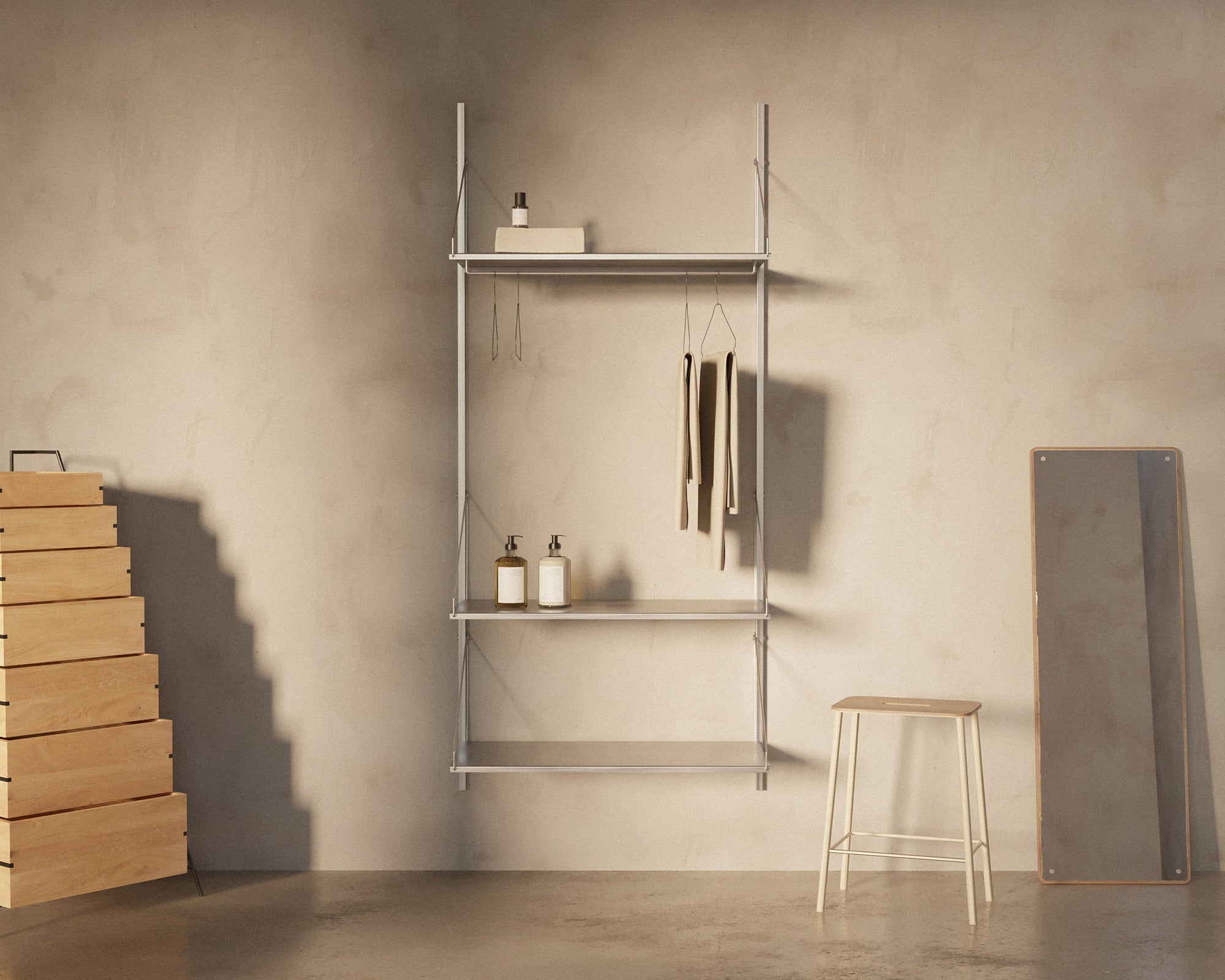 FRAMA - シェルフライブラリ追加ハンガーセクション | ステンレススチール | H185.2 / W80