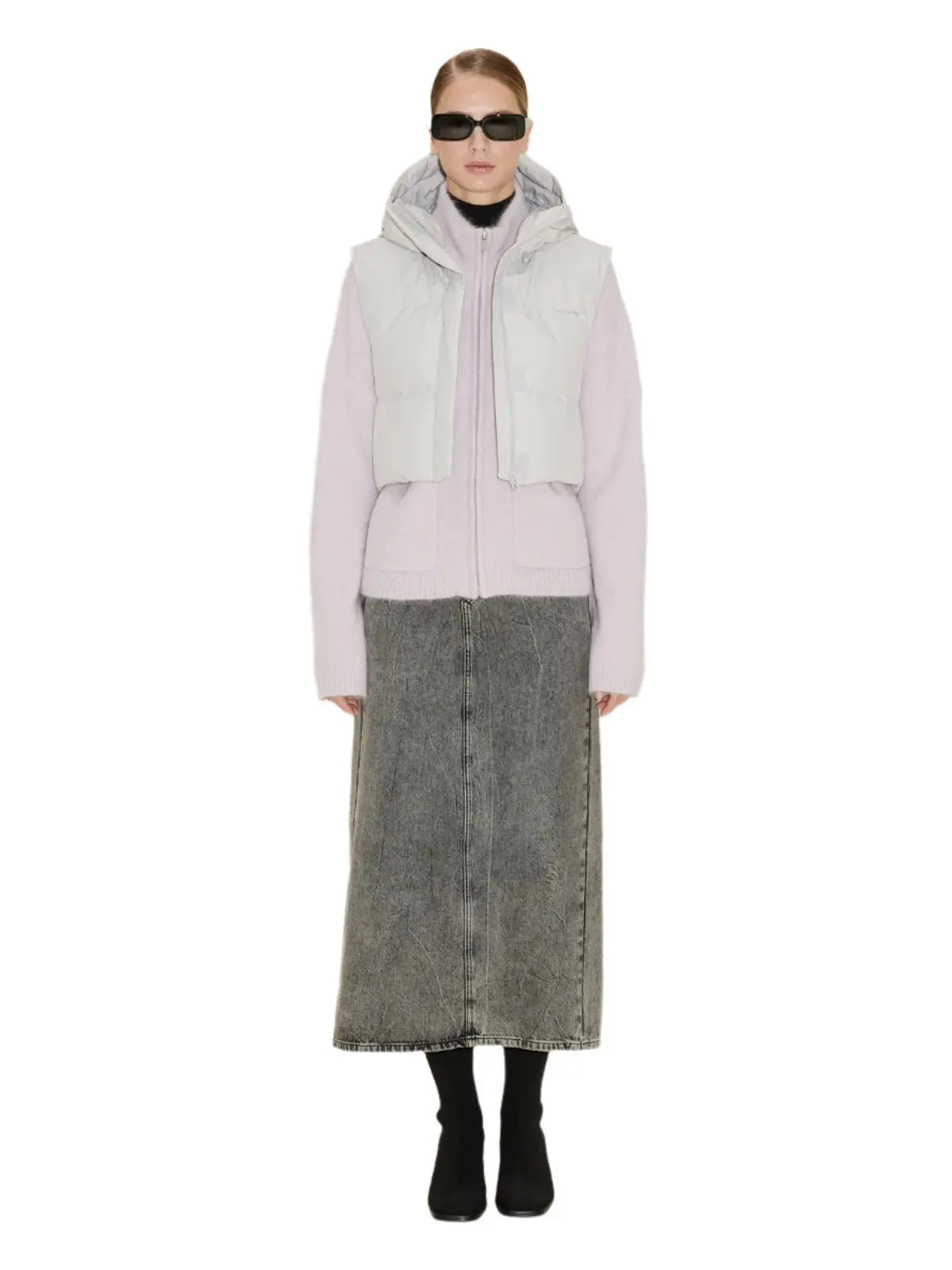 Sula Down Bib Lt. Grey Holzweiler