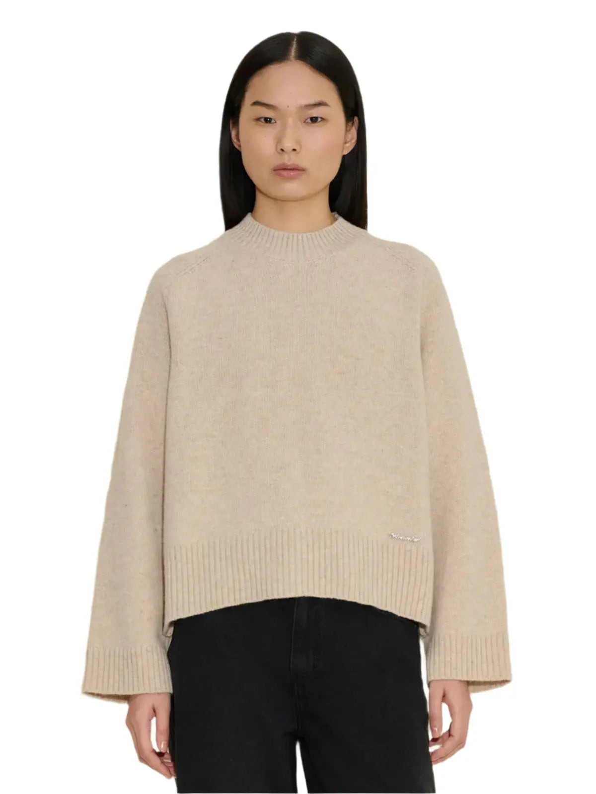 W. Lambswool knit Crew Sand Holzweiler