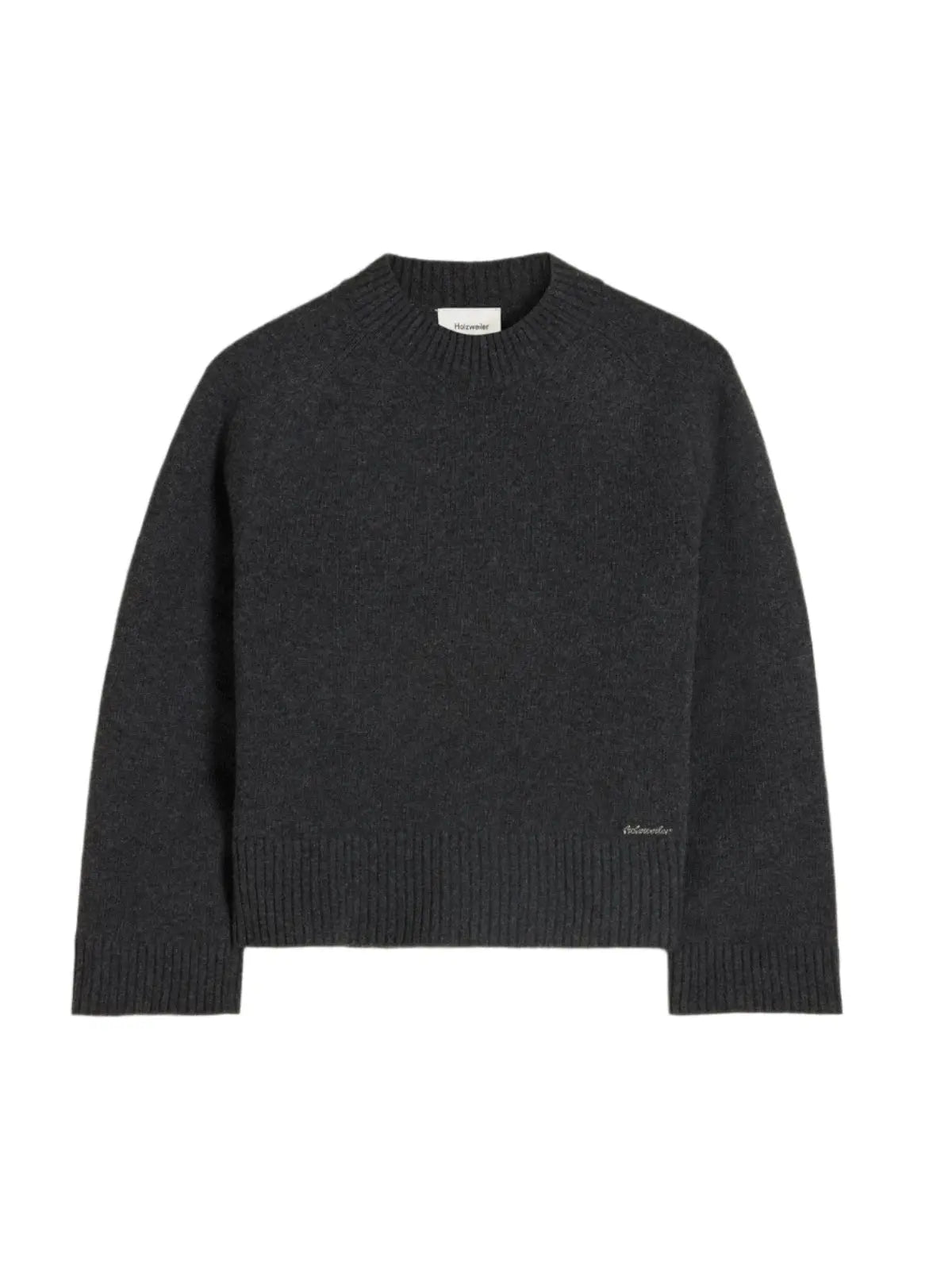 W. Lambswool knit Crew Dk. Grey Holzweiler