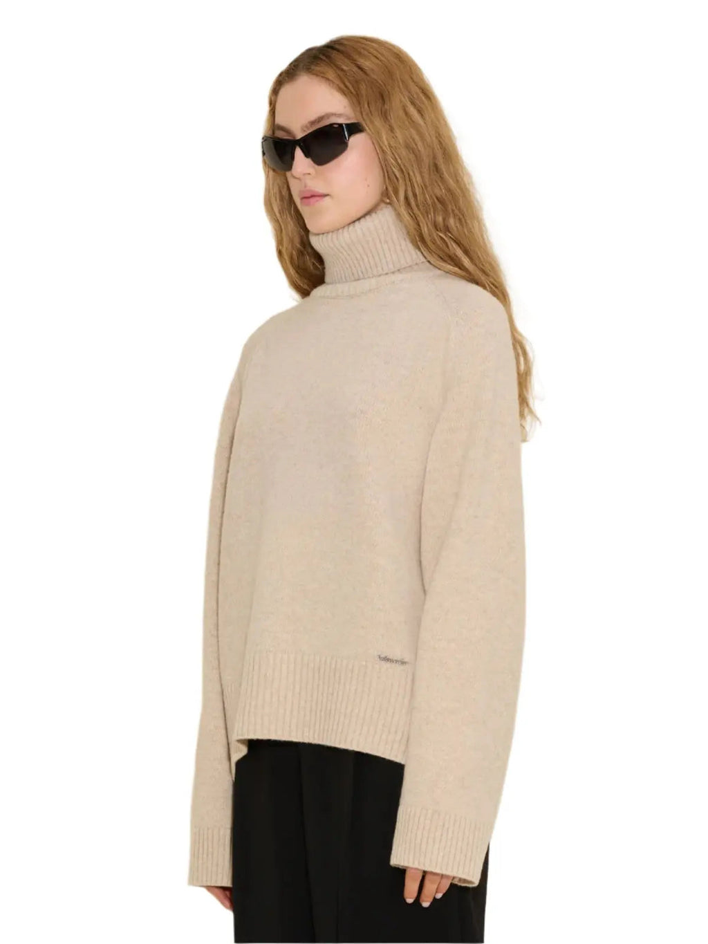 W. Lambswool Knit Turtle Sand Holzweiler