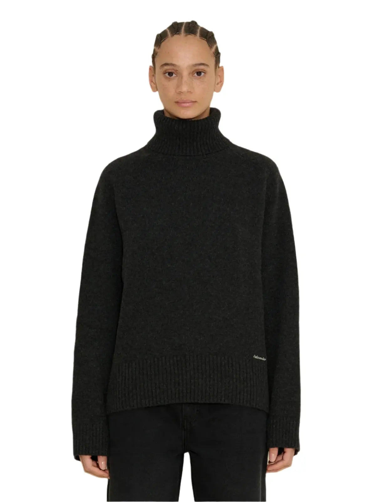 W. Lambswool Knit Turtle Dk. Grey Holzweiler