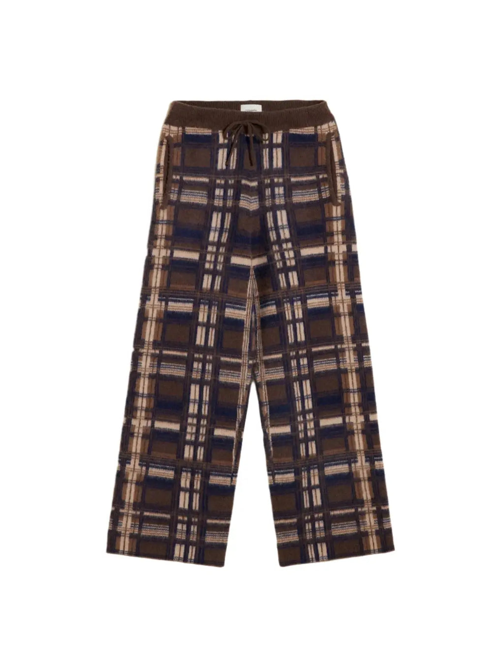 Ace Check Knit Trousers Brown Check Holzweiler