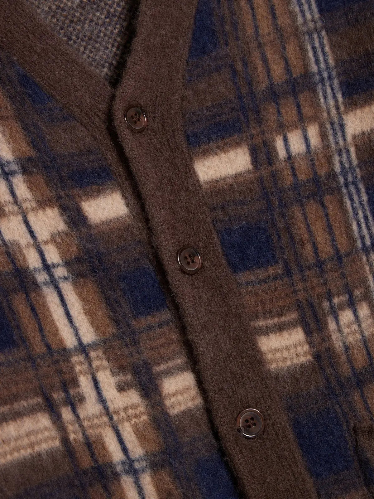 Covert Check Cardigan Brown Check Holzweiler