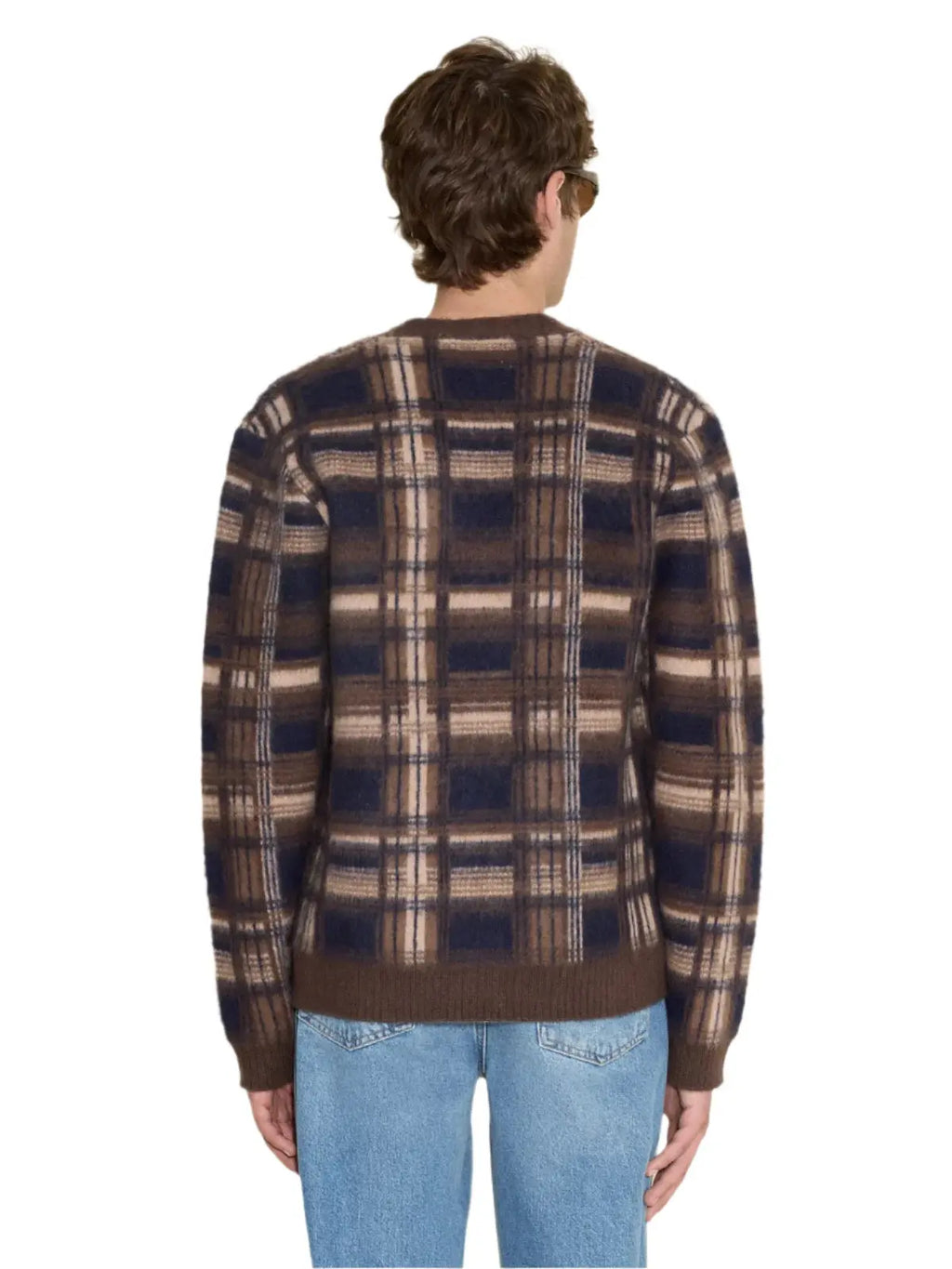 Covert Check Cardigan Brown Check Holzweiler