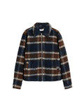 Elix Check Fleece Jacket Brown Holzweiler