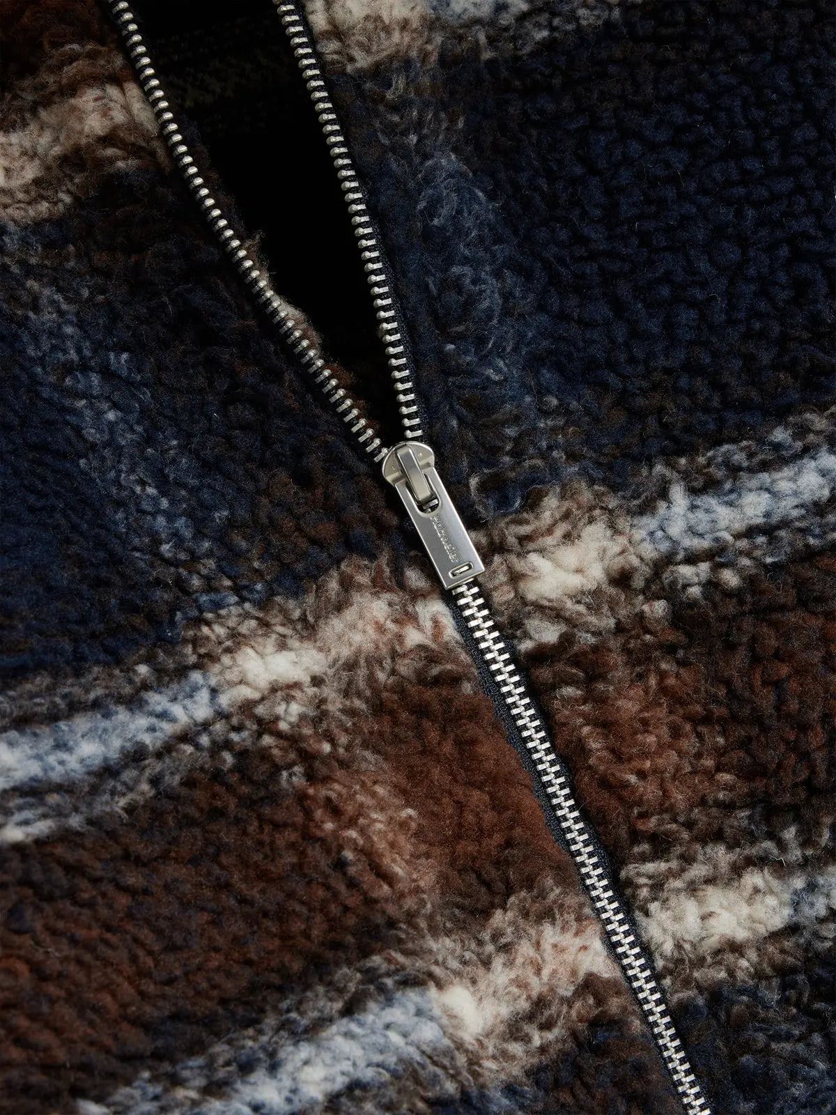 Elix Check Fleece Jacket Brown Holzweiler