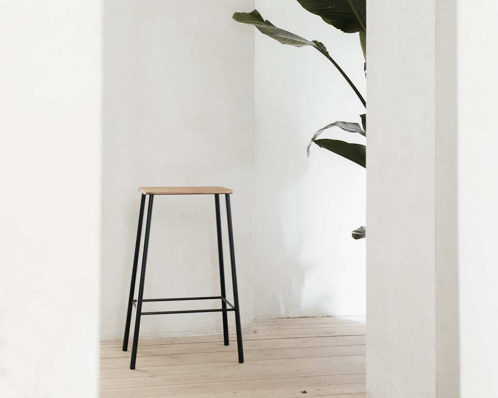 FRAMA - Adam Stool | Black / Oak | H65