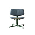 Arba Lounge chair - Upholstered Spoor leather - Dark green base / Spoor dark blue leather raawii