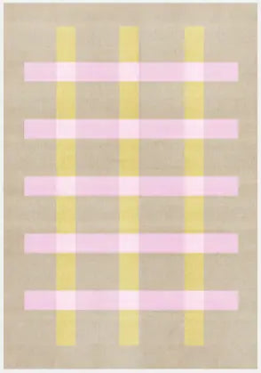 Jute Rug -  Pink and Yellow stripes Matias Moellenbach