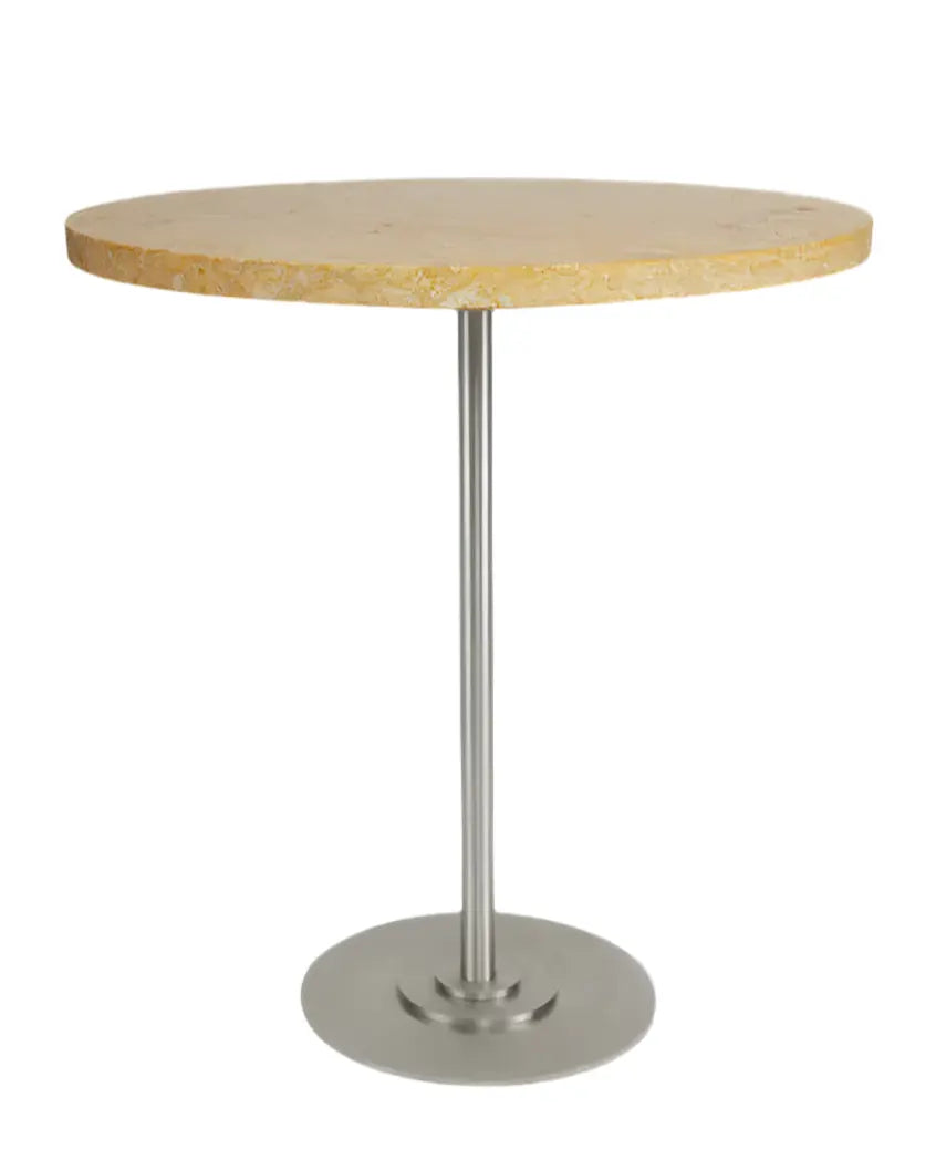 Table 57 I Yellow Limestone / Stainless Steel Ø 77 Frama
