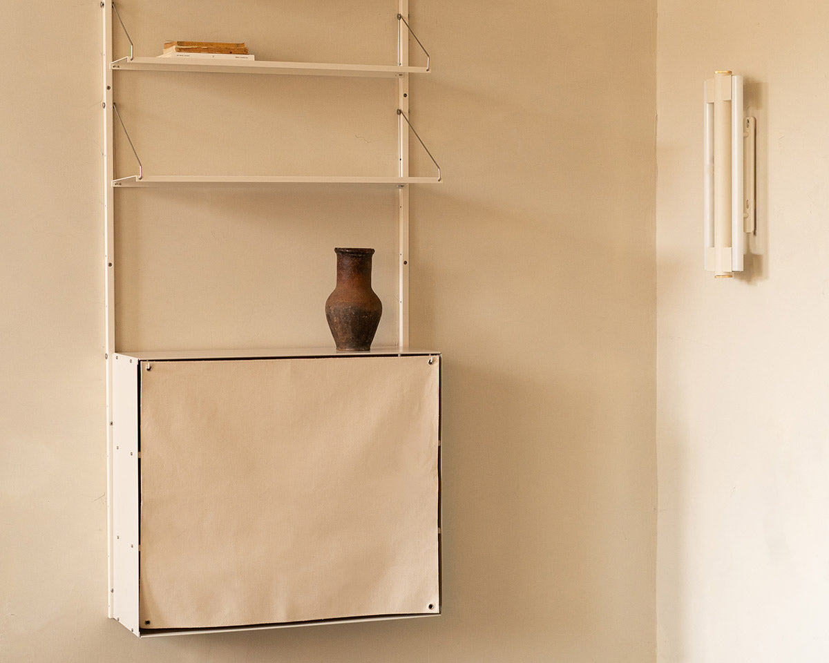 FRAMA - Shelf Library Canvas Cabinet | Warm White Steel / Canvas Frama