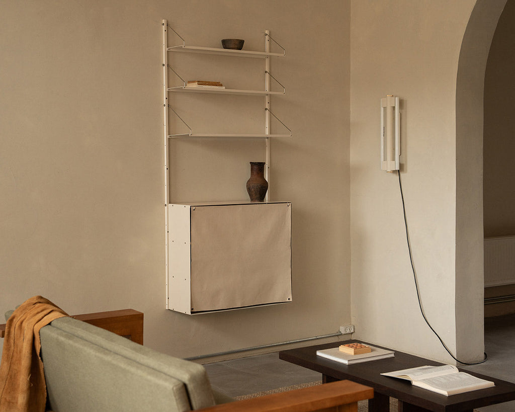 FRAMA - シェルフライブラリー キャンバスキャビネットセクション | ウォームホワイトスチール / キャンバス | H185.2 / W80 