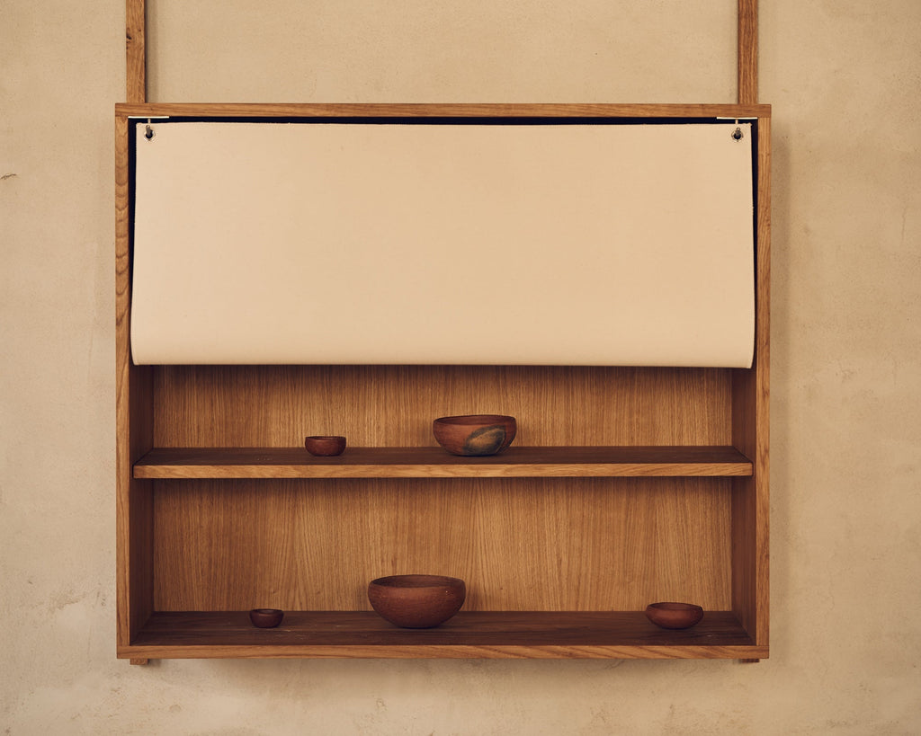 FRAMA - Shelf Library Canvas Cabinet Section | Natural Oak / Canvas | H185.2 / W80 FRAMA