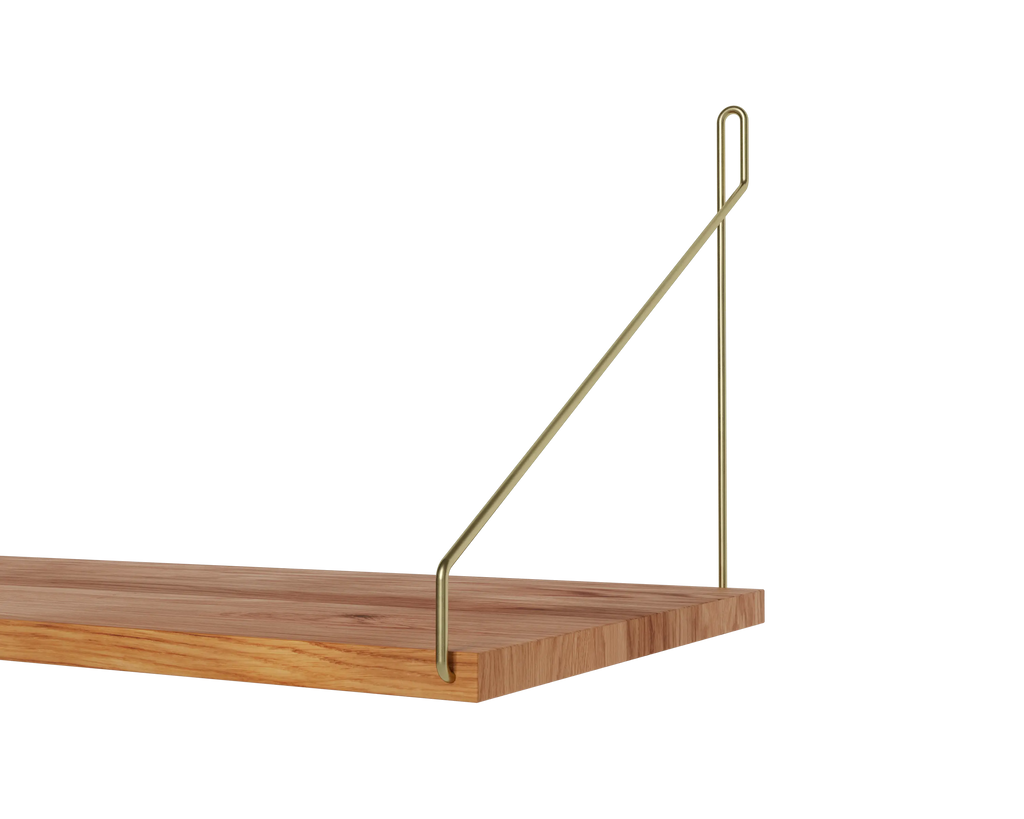 FRAMA - Single Shelf | Natural Oak / Brass | D27 / W80