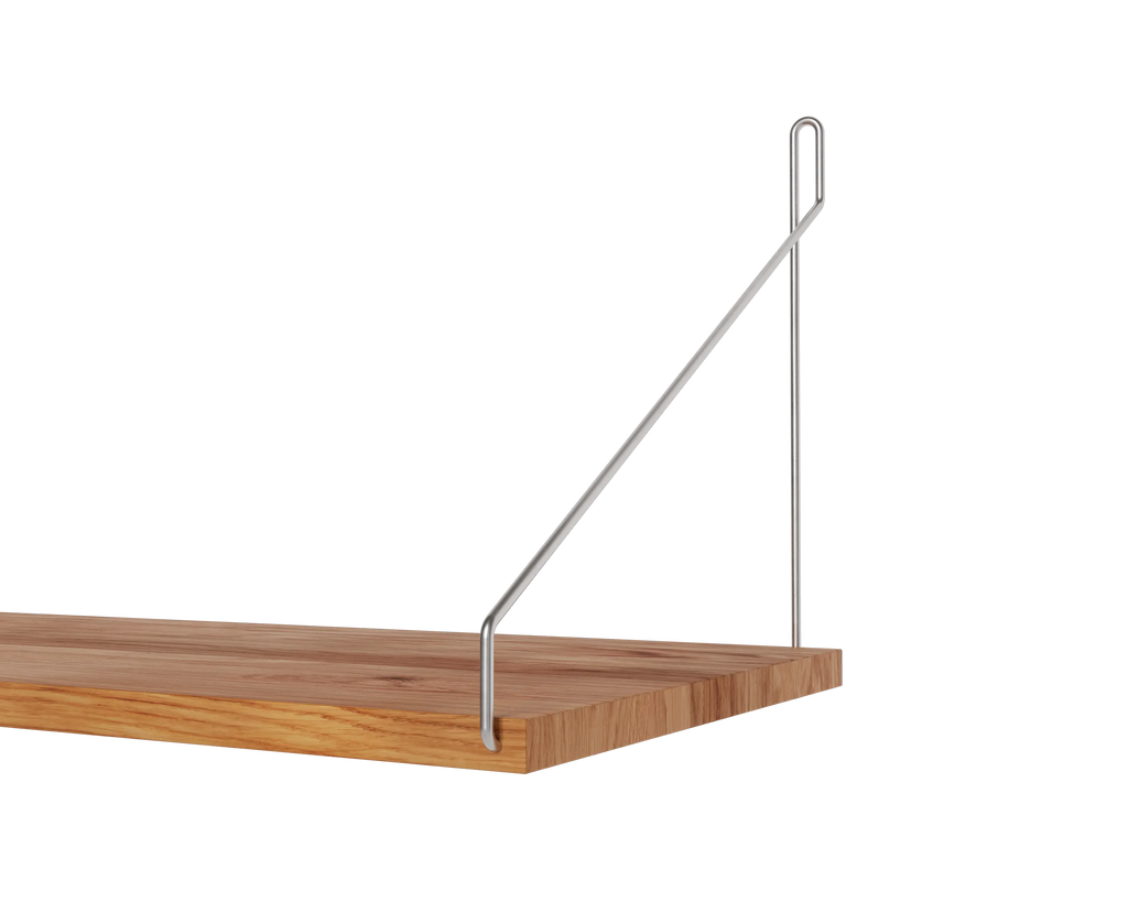 FRAMA - Single Shelf | Natural Oak / Stainless Steel | D27 / W80