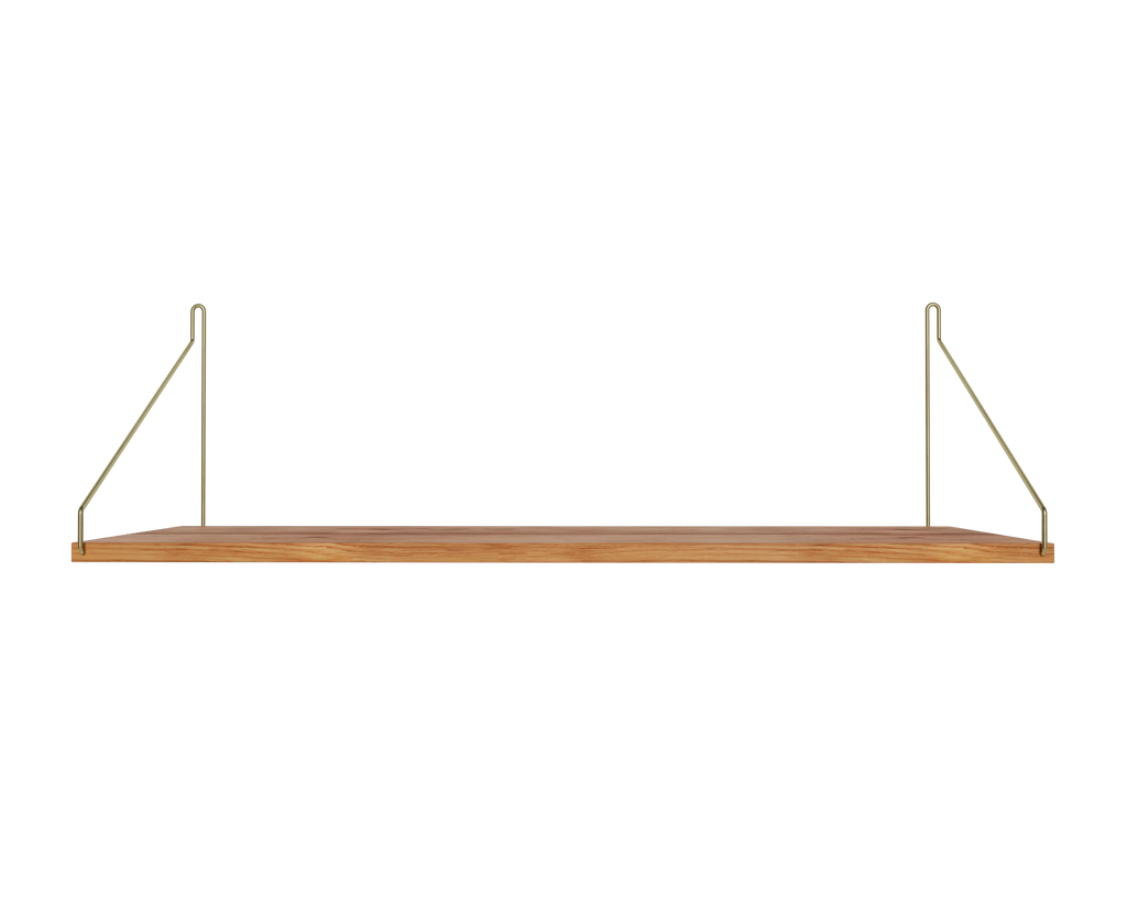 FRAMA - Single Shelf | Natural Oak / Brass | D27 / W80