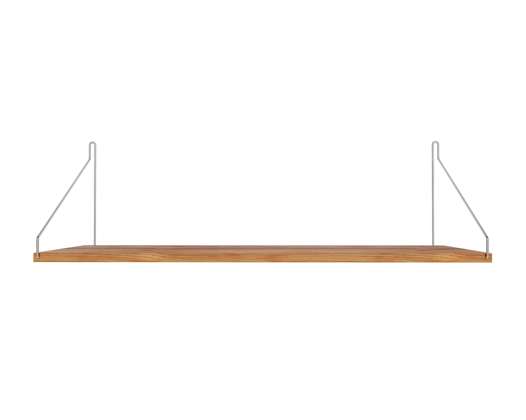 FRAMA - Single Shelf | Natural Oak / Stainless Steel | D27 / W80
