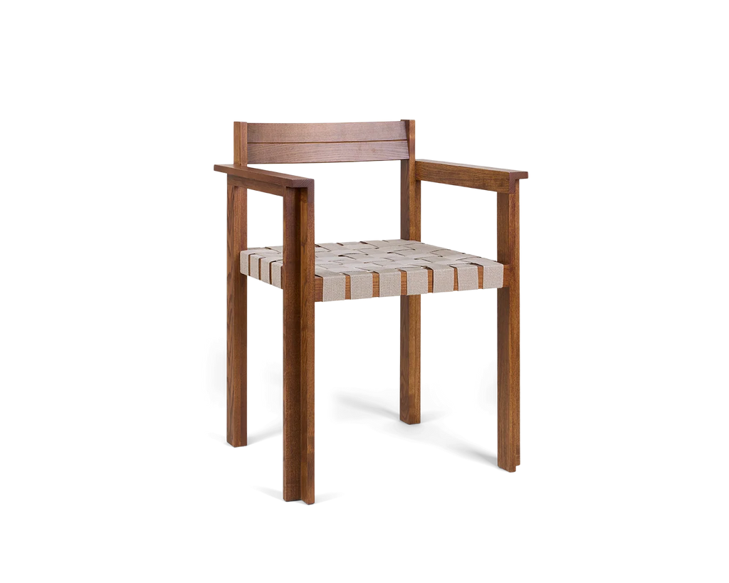 FRAMA - Symmetry Armrest Chair | Honey Ash Wood / Oat Fabric
