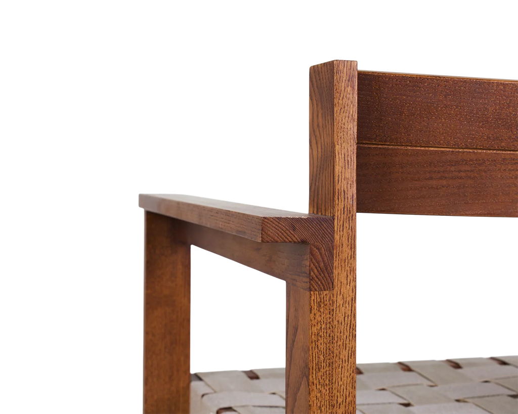 FRAMA - Symmetry Armrest Chair | Honey Ash Wood / Oat Fabric