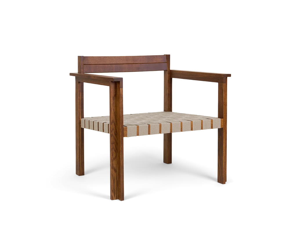 FRAMA - Symmetry Easy Chair | Honey Ash Wood / Oat Fabric