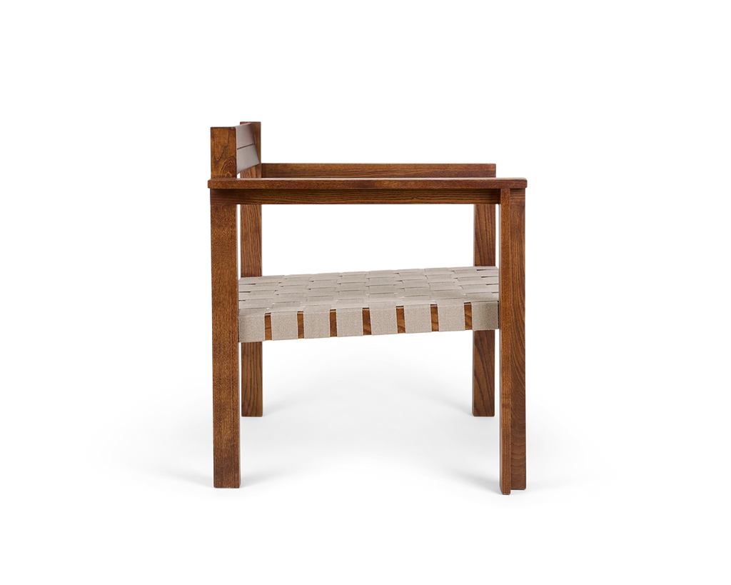FRAMA - Symmetry Easy Chair | Honey Ash Wood / Oat Fabric