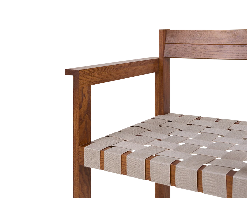 FRAMA - Symmetry Armrest Chair | Honey Ash Wood / Oat Fabric