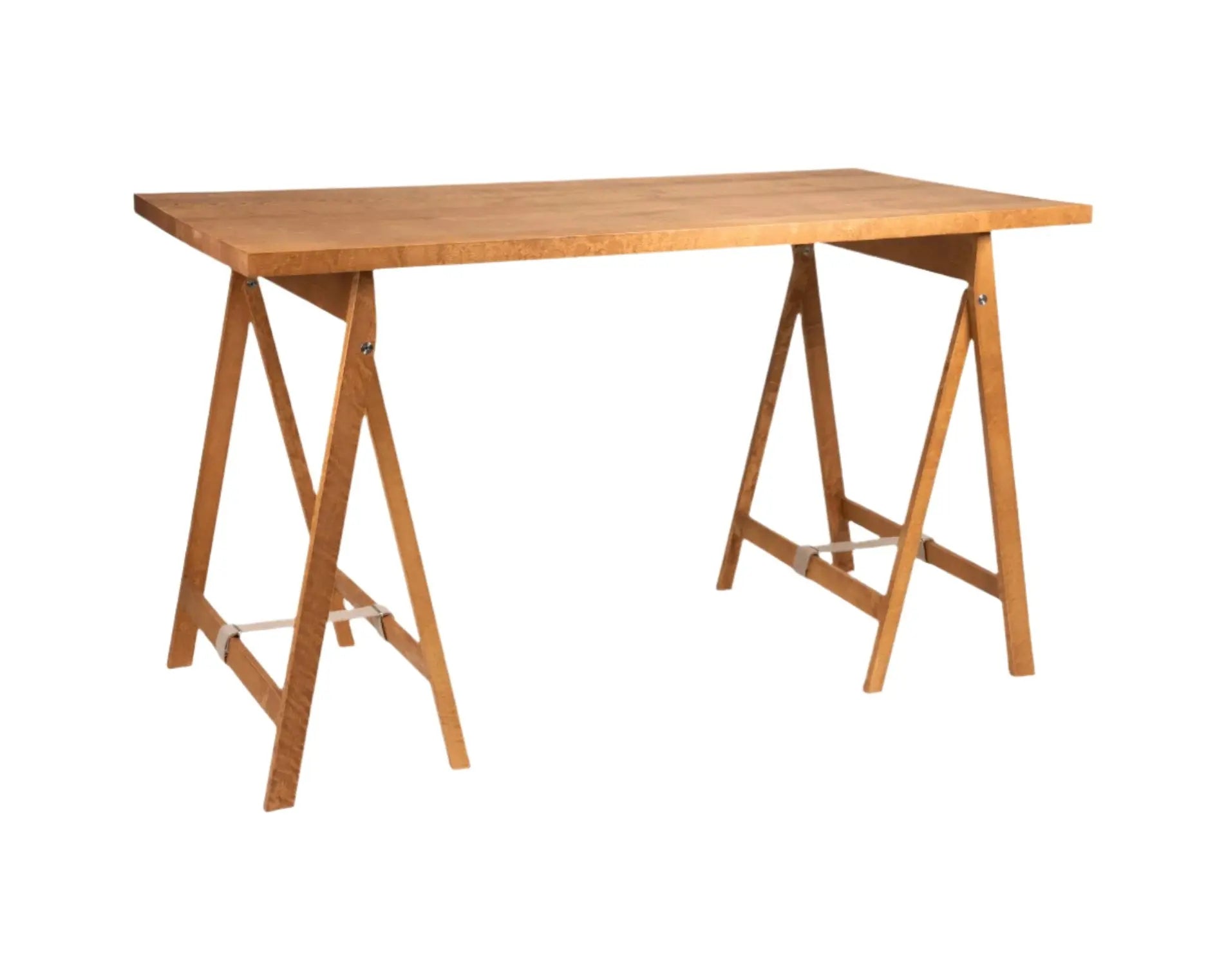Folding Flat Trestle Table | Warm Brown Birch Frama