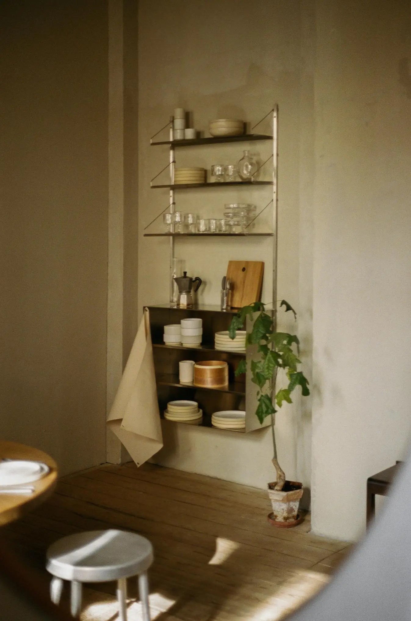 Shelf Library Canvas Cabinet Section | Stainless Steel / Canvas |H1852 / W80 Frama