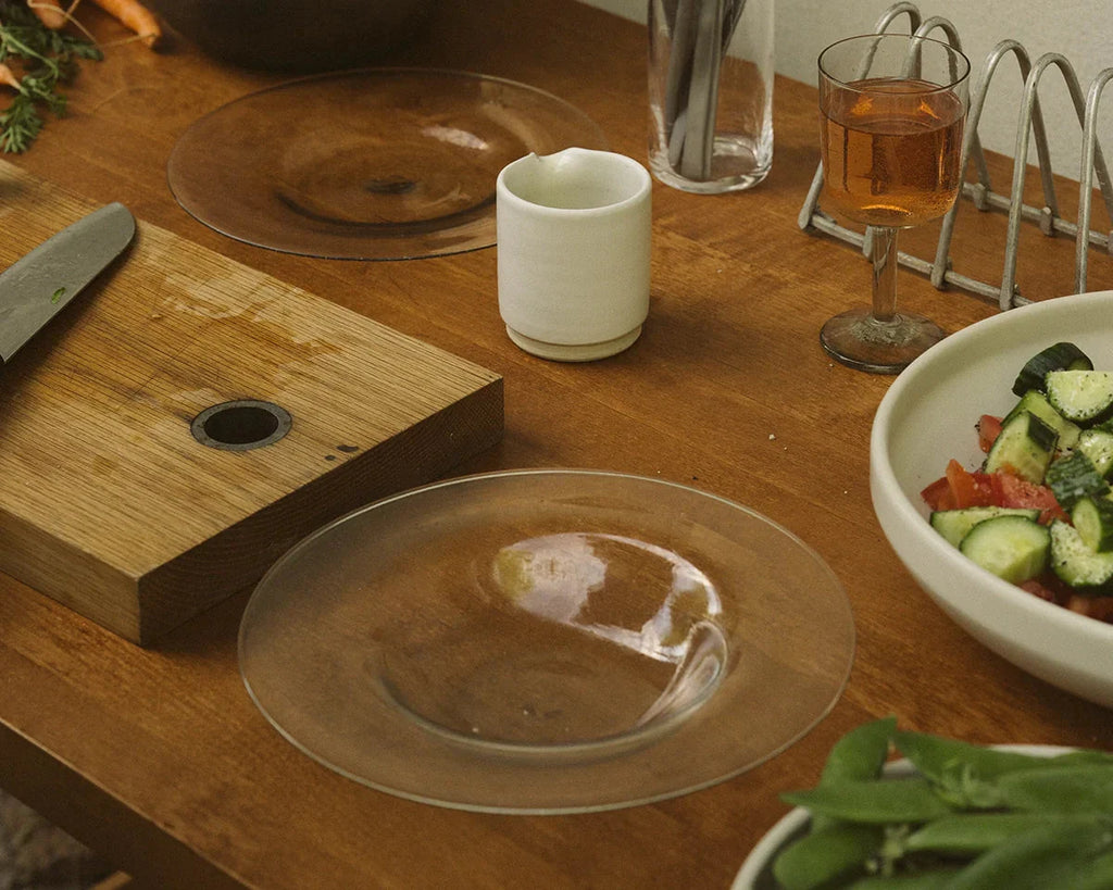 FRAMA - Isle Glass Shallow Bowl Set of Two | Light Smoke Frama