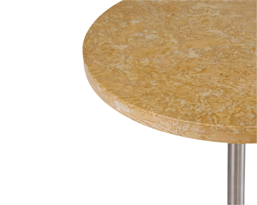 Table 57 I Yellow Limestone / Stainless Steel Ø55 Frama