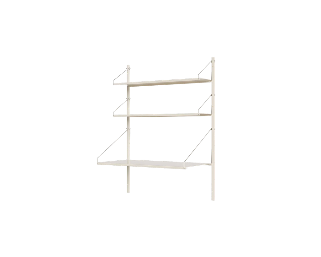 FRAMA - Shelf Library Desk Section | Warm White Steel | H108.4 / W80 FRAMA