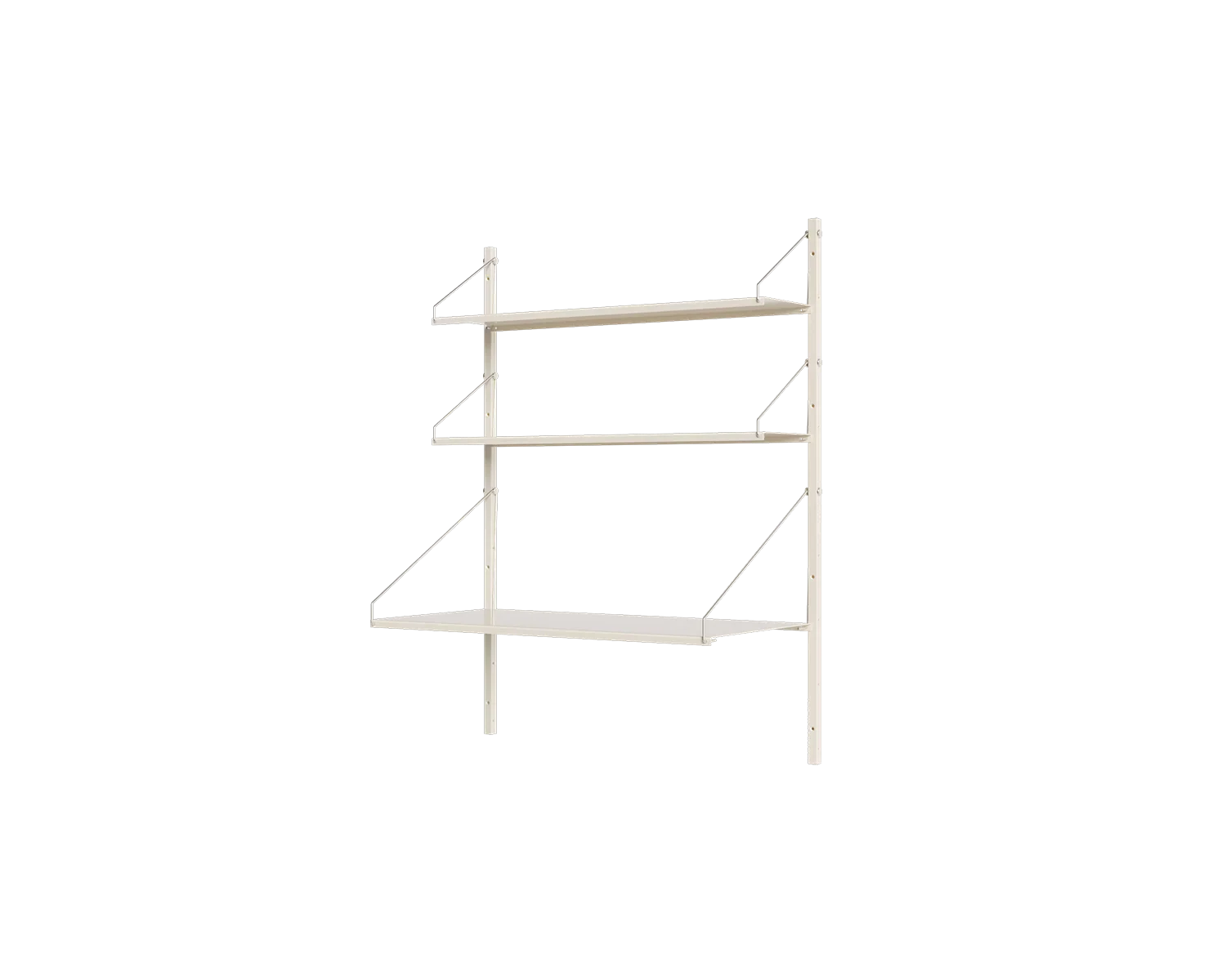 FRAMA - Shelf Library Desk Section | Warm White Steel | H108.4 / W80 FRAMA