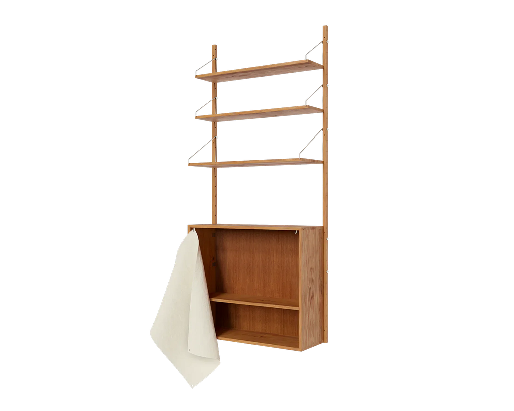 FRAMA - Shelf Library Canvas Cabinet Section | Natural Oak / Canvas | H185.2 / W80 FRAMA