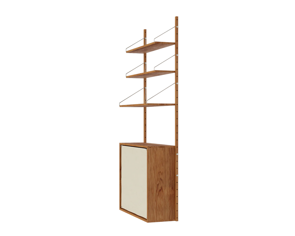FRAMA - Shelf Library Canvas Cabinet Section | Natural Oak / Canvas | H185.2 / W80 FRAMA
