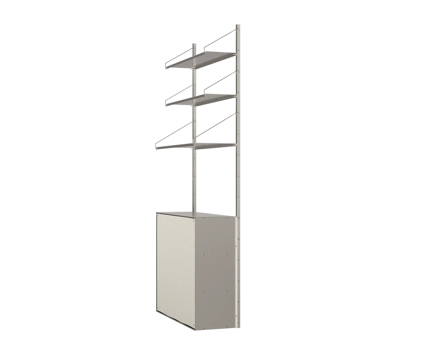 FRAMA - Shelf Library Canvas Cabinet Section | Stainless Steel / Canvas | H185.2 / W80 Frama