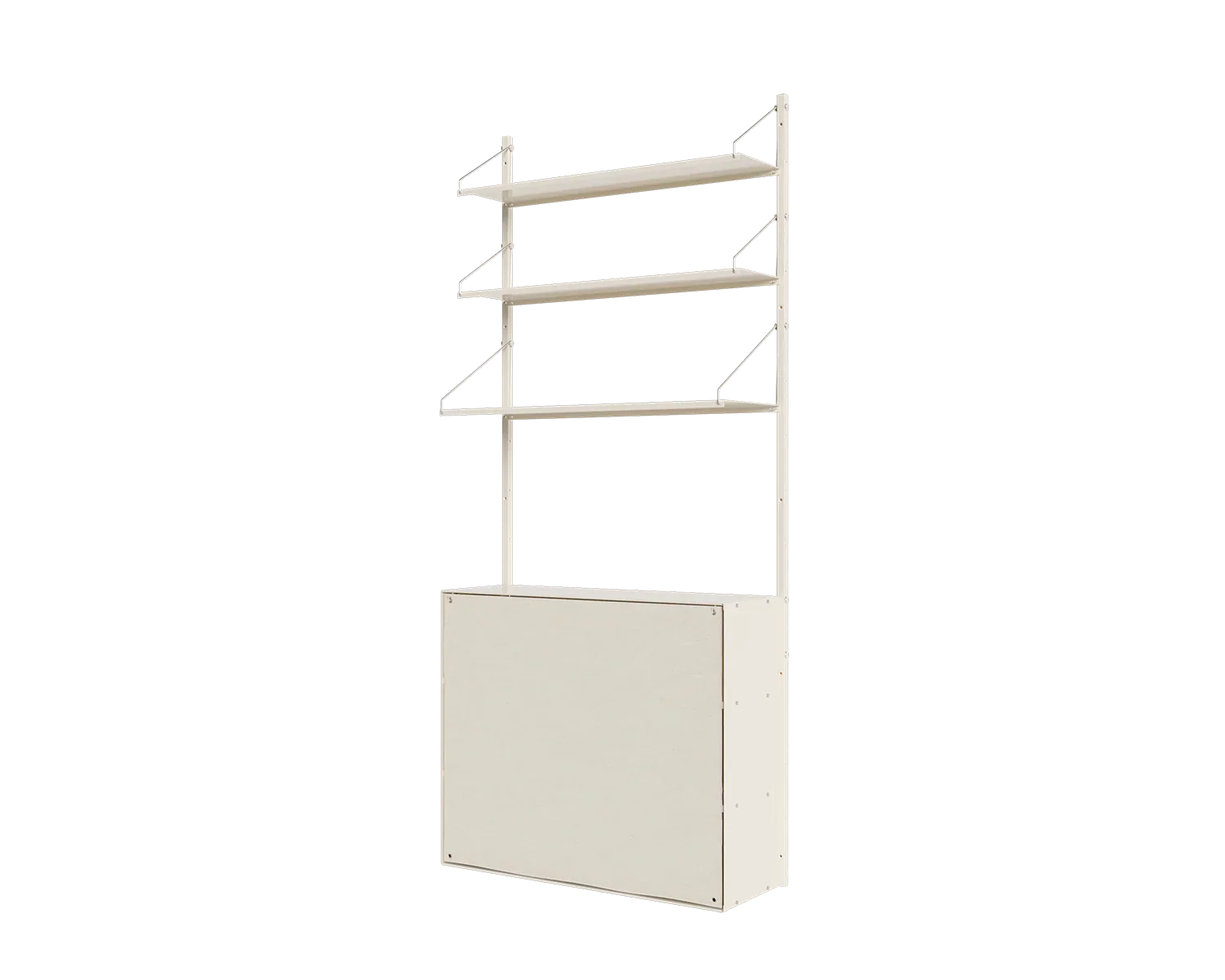 FRAMA - Shelf Library Canvas Cabinet Section | Warm White Steel / Canvas | H185.2 / W80 Frama