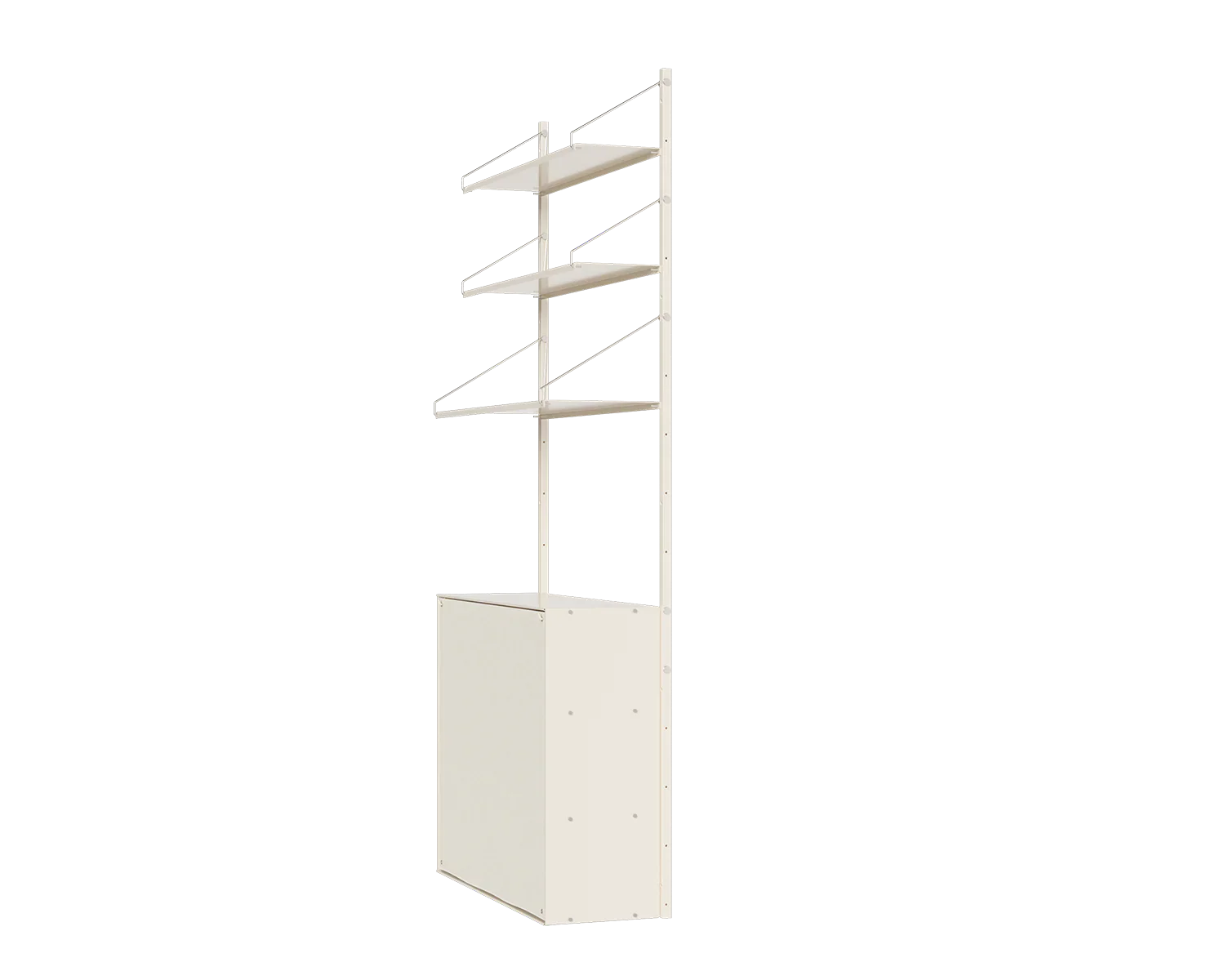 FRAMA - Shelf Library Canvas Cabinet Section | Warm White Steel / Canvas | H185.2 / W80 Frama