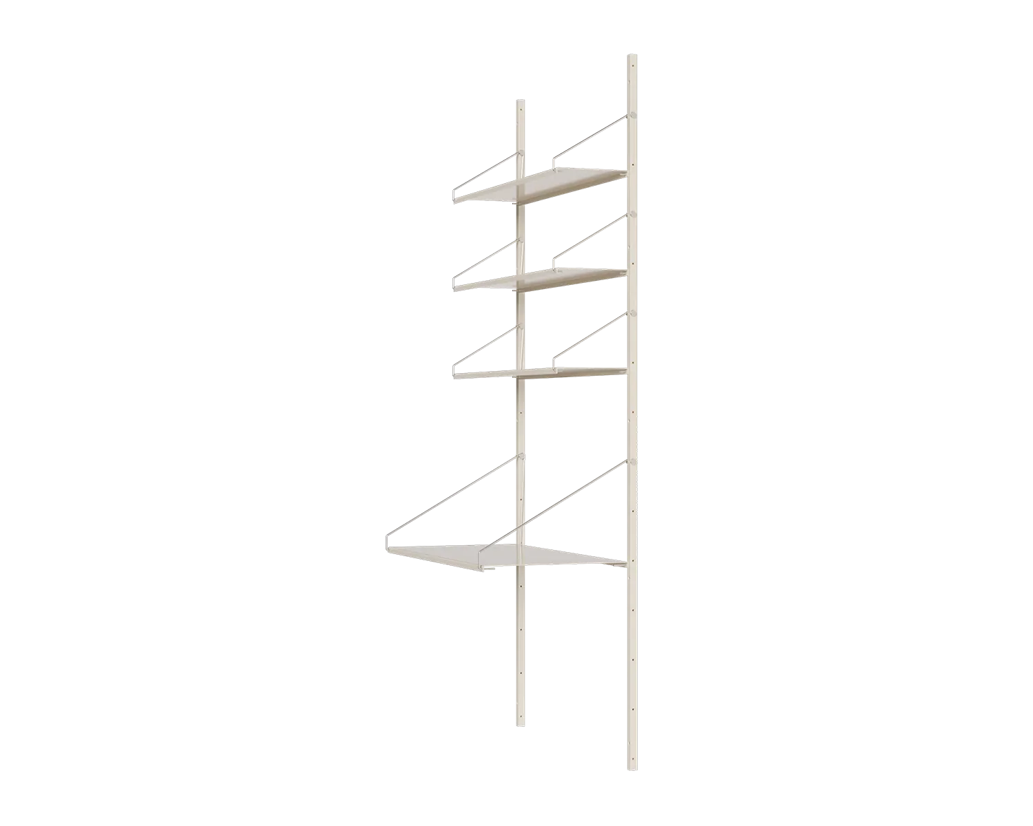 FRAMA - Shelf Library Desk Section | Warm White Steel | H185.2 / W80 FRAMA