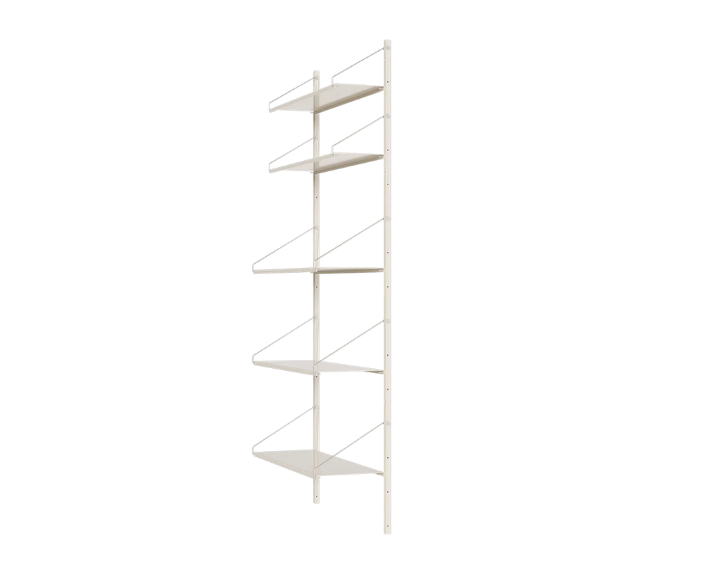 FRAMA - Shelf Library Single Section | Warm White Steel | H185.2 / W80 FRAMA