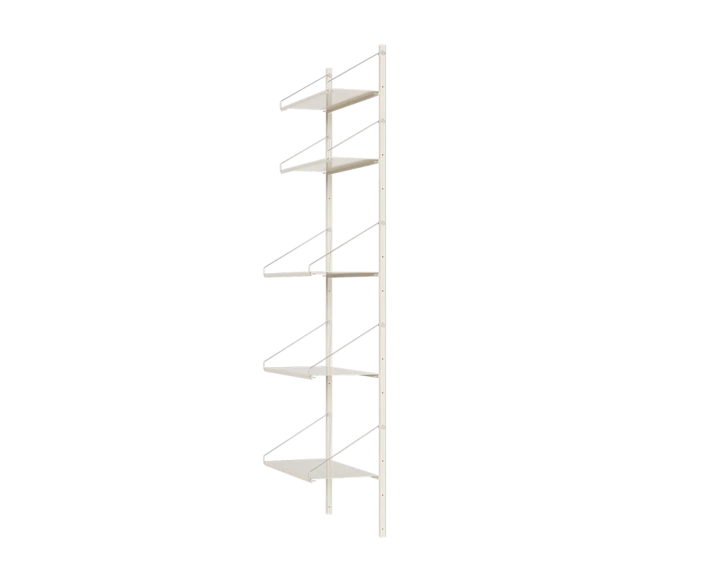 FRAMA - Shelf Library Single Section | Warm White Steel | H185.2 / W60 FRAMA